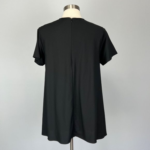 Demoo Parkchoonmoo Black Asymmetric Hem Short Sleeve Tunic Top size Medium - Picture 5 of 10